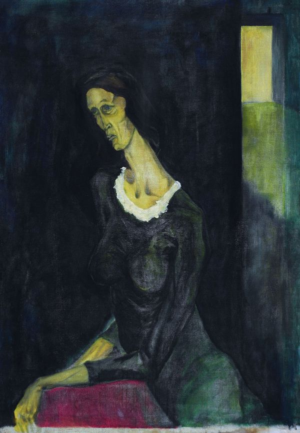 
                  Woman In Front of Blue Background, 1960, Oil on canvas, 100 x 70 cm        