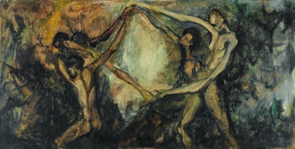 
                  Brotherhood, 1962, Oil on canvas, 109.5 x 55.5 cm        