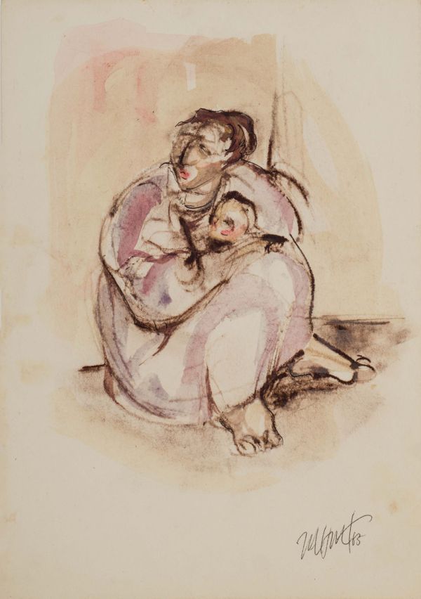 
                  Untitled, 1963, Watercolor on paper, 25 x 17 cm        