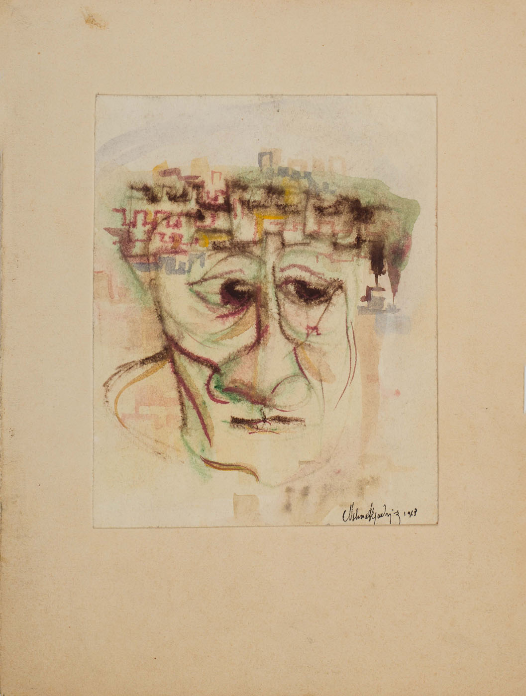 &Untitled&, 1963, Kağıt üzerine suluboya, 16 x 12,5 cm