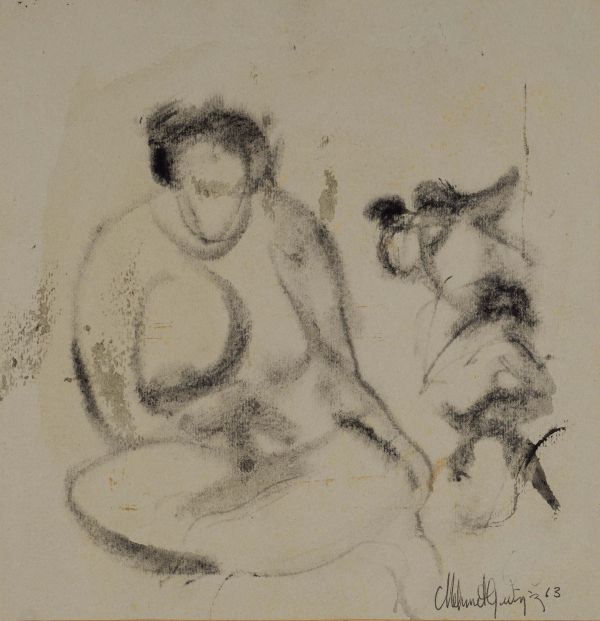 
                  Untitled, 1963, Black indian ink on paper, 17 x 17 cm        