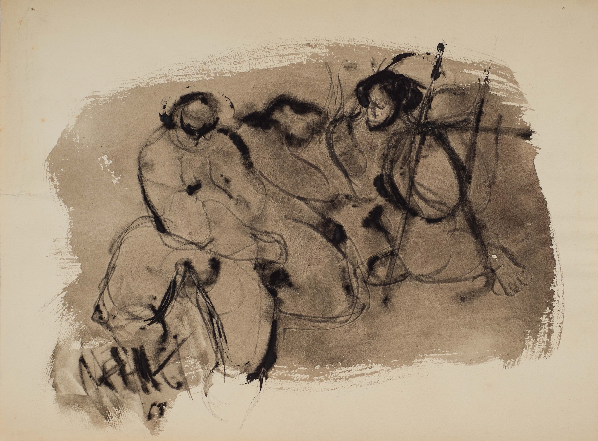 &Untitled&, 1963, Suluboya kağıdı üzerine tüp ucu ile çizim, 22,5 x 30,5 cm