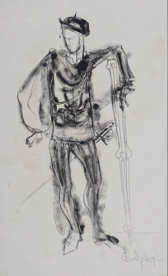 &Theater Costume Design&, 1963, Kağıt üzerine karışık teknik, 25 x 15 cm