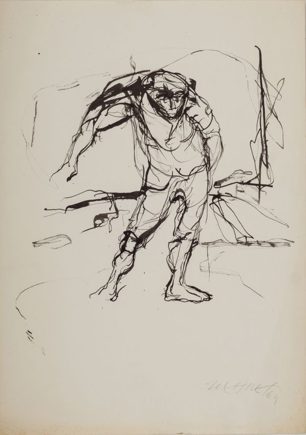 
                  Untitled, 1964, Black Indian on paper, 35 x 25 cm        