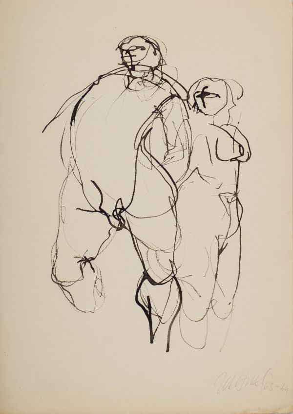 
                  Untitled, 1964, Black Indian ink on paper, 34 x 25 cm        