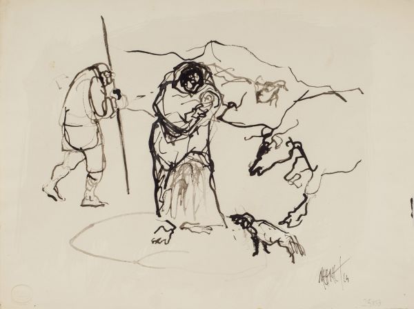 
                  Untitled, 1964, Black Indian ink on paper, 24,5 x 32,7 cm        