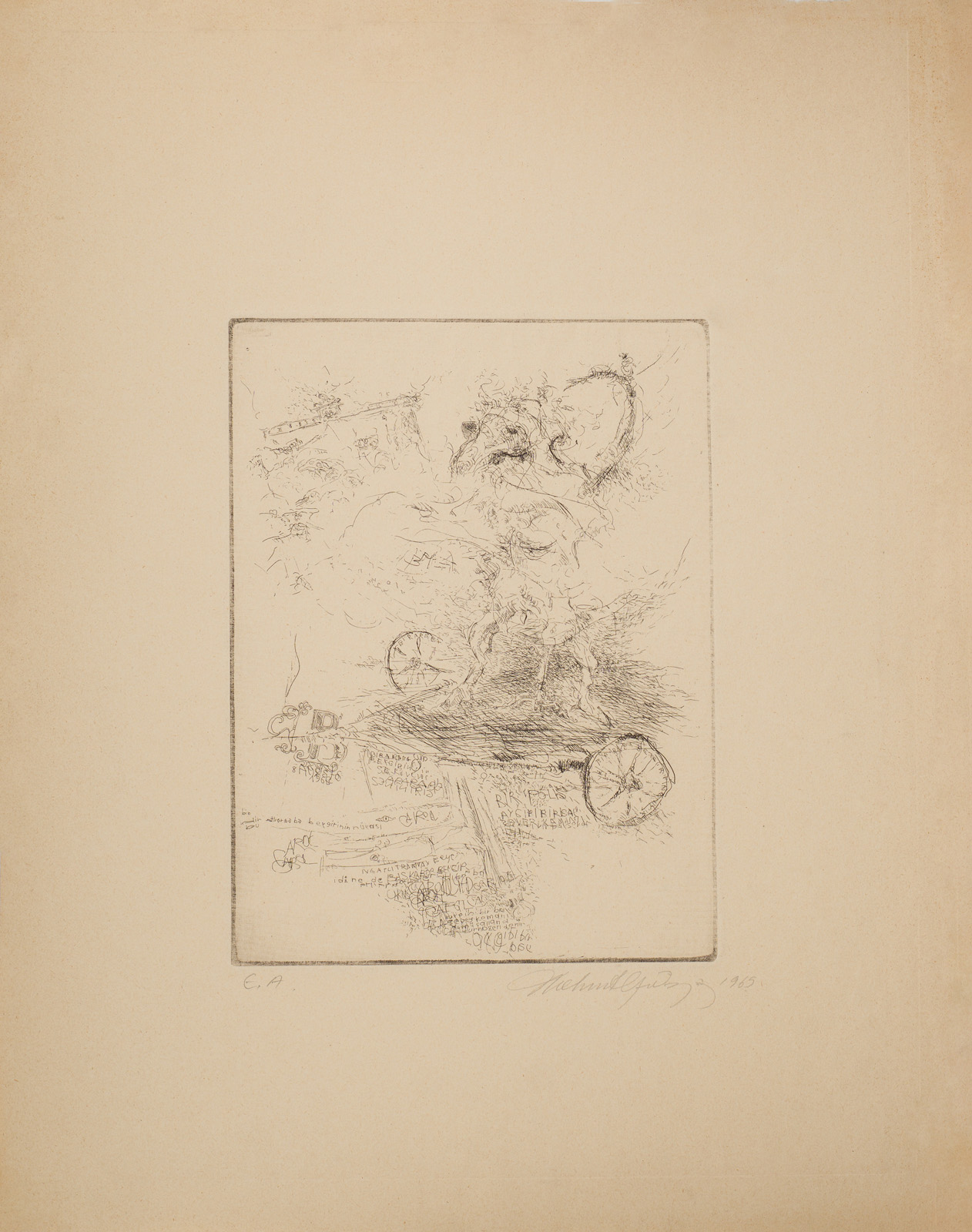 &8 August 1966&, 1965, Gravür, 24,5 x 18,5 cm