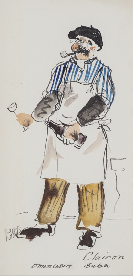 &Theater Costume Design&, 1965, Kağıt üzerine karışık teknik, 24,5 x 12 cm