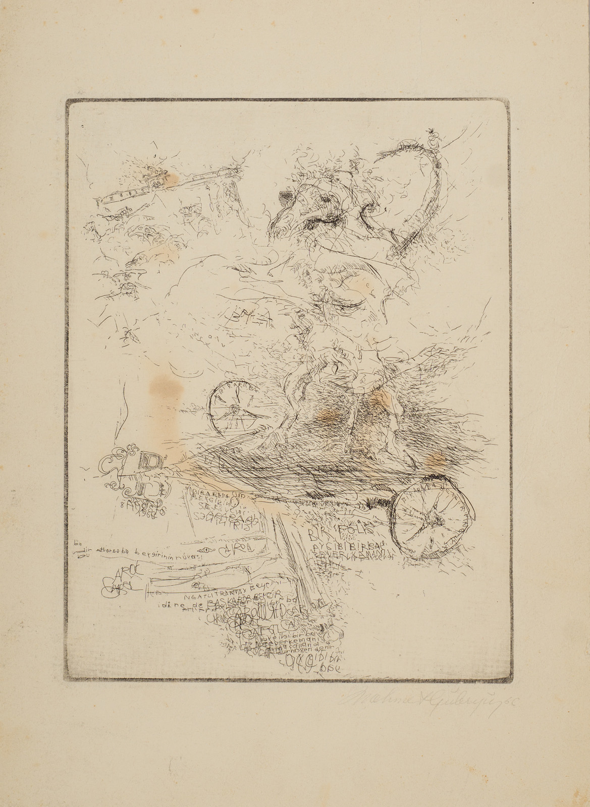 &8 August 1966&, 1966, Gravür, 24 x 18,5 cm