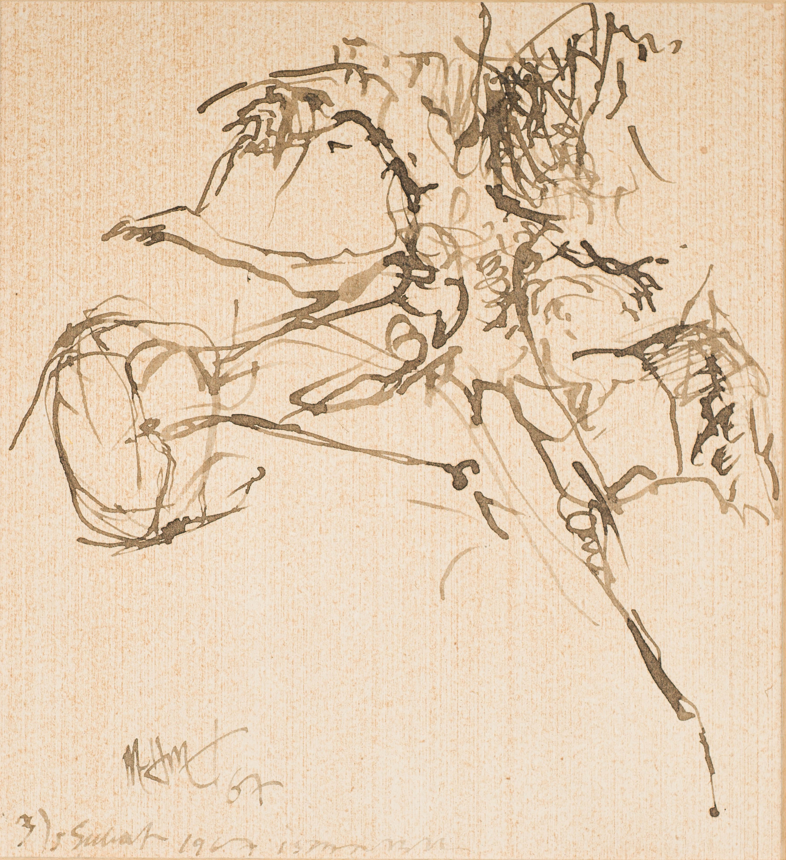 &February 1967&, 1967, Kağıt üzerine çini, bambu kalem, 26,5 x 23,5 cm