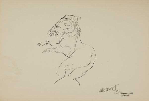 
                  15 July 1968 Bursa, 1968, Hatchpoint on paper, black indian ink, 24,5 x 36 cm        