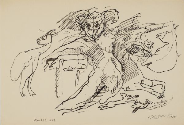 
                  Untitled, 1968, Marker on paper, 21,5 x 15,5 cm        