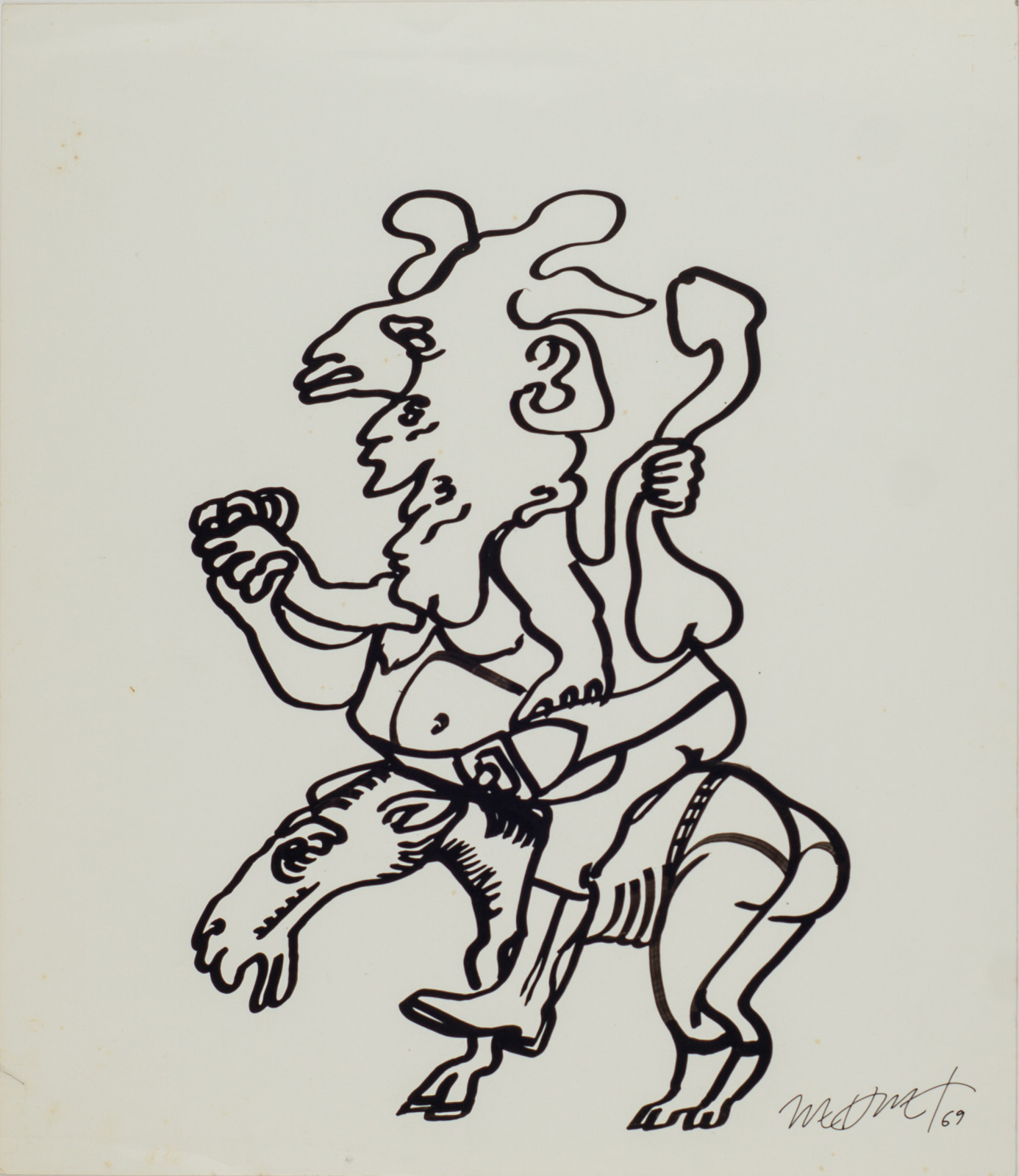 &Untitled&, 1969, Kağıt üzerine marker, 23,5 x 20 cm