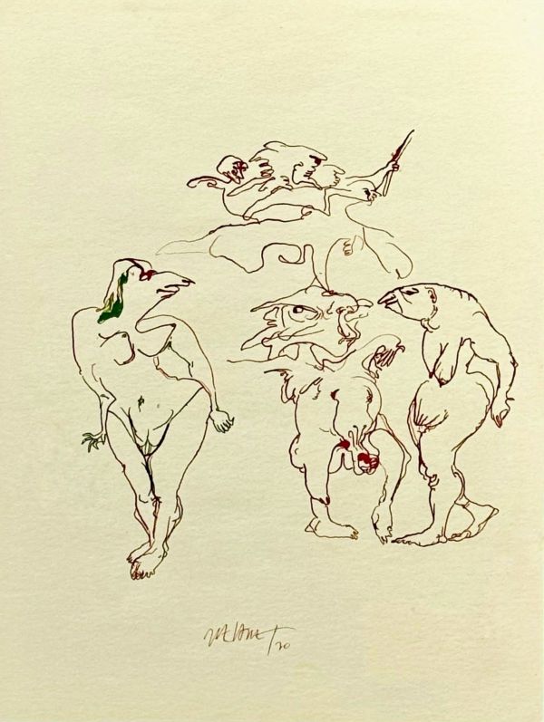 
                  Untitled, 1970, Ecoline on paper, 36 x 26 cm        