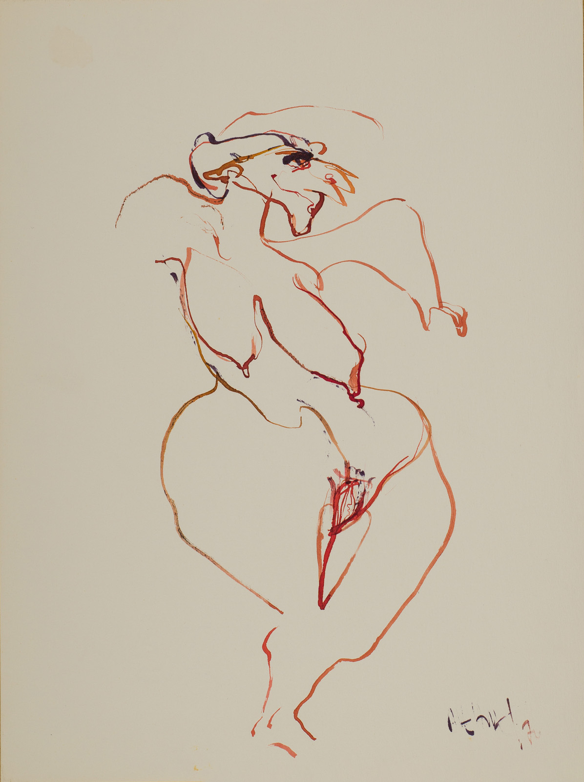 &1970 Paris&, 1970, Kağıt üzerine ekolin, 32 x 24 cm