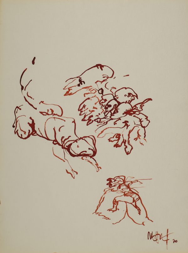 
                  Paris 1970, 1970, Ecoline on paper, 40,5 x 30 cm        