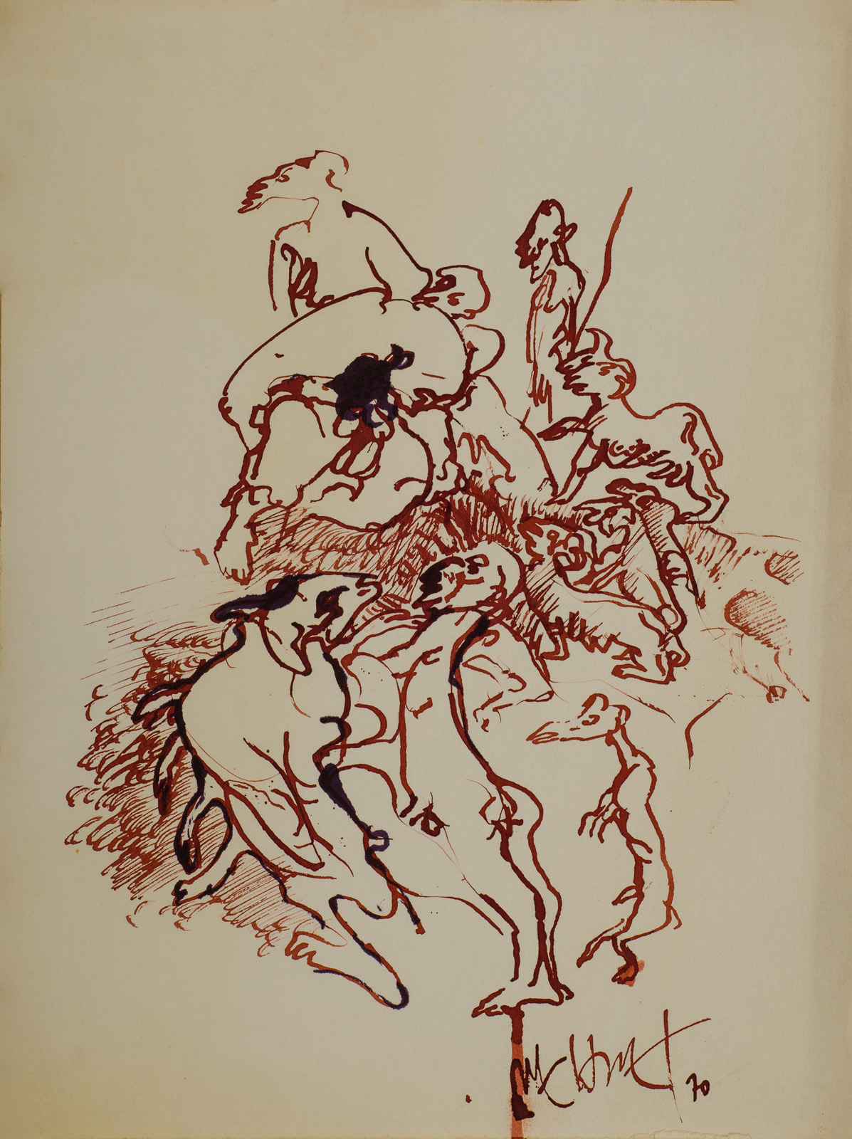 &Paris 1970&, 1970, Kağıt üzerine ekolin, 40,5 x 30,5 cm