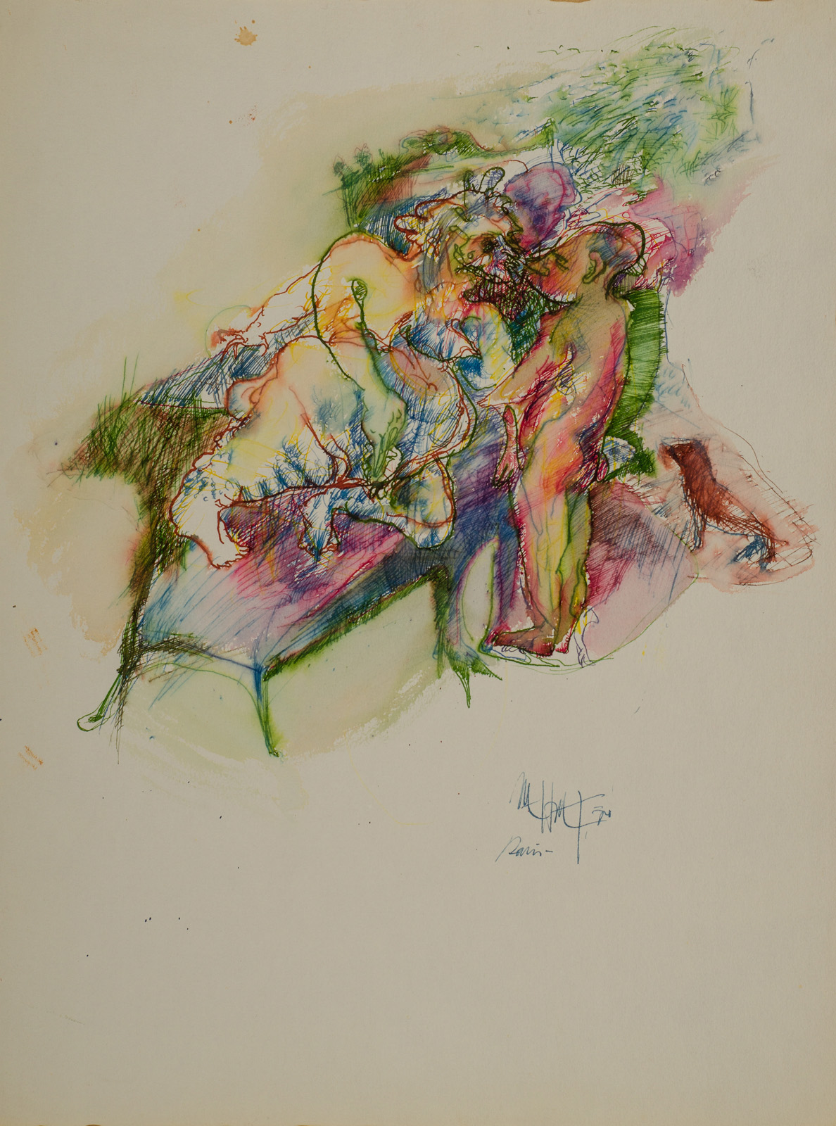 &Paris 1970&, 1970, Kağıt üzerine suluboya, 40 x 30 cm