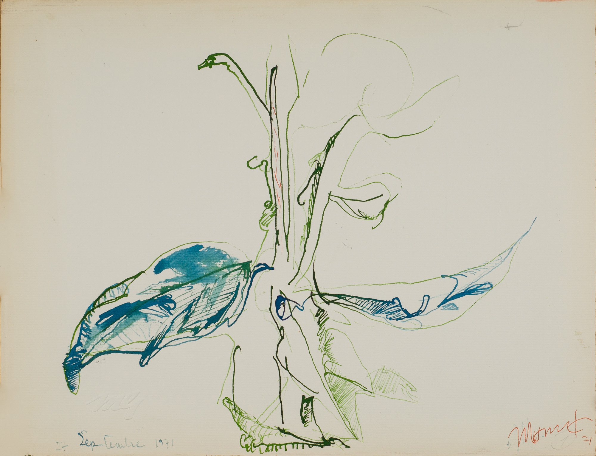 &September 27, 1971 Paris&, 1971, Kağıt üzerine ekolin, 25 x 32 cm