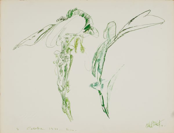 
                  October 16, 1971 Paris, 1971, Ecoline on paper, 25 x 32 cm        