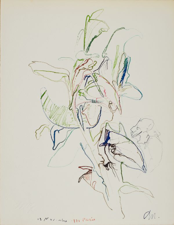 
                  November 11, 1971 Paris, 1971, Ecoline on paper, 32 x 25 cm        