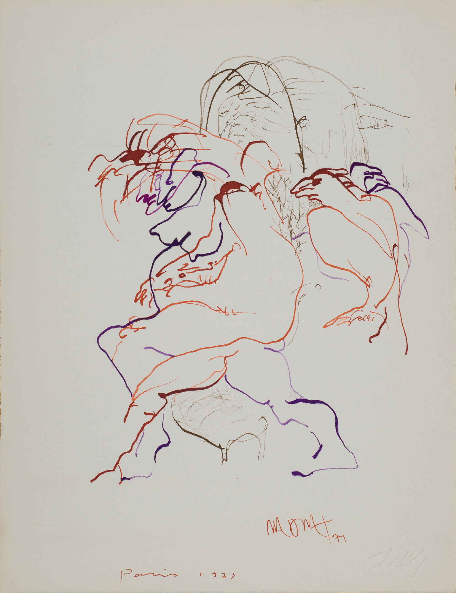 &Paris 1971&, 1971, Kağıt üzerine ekolin, 31,5 x 24,5 cm
