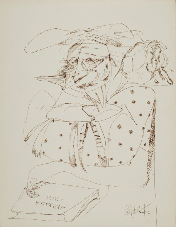 
                  Paris 1971, 1971, Ecoline on paper, 32,5 x 25 cm        