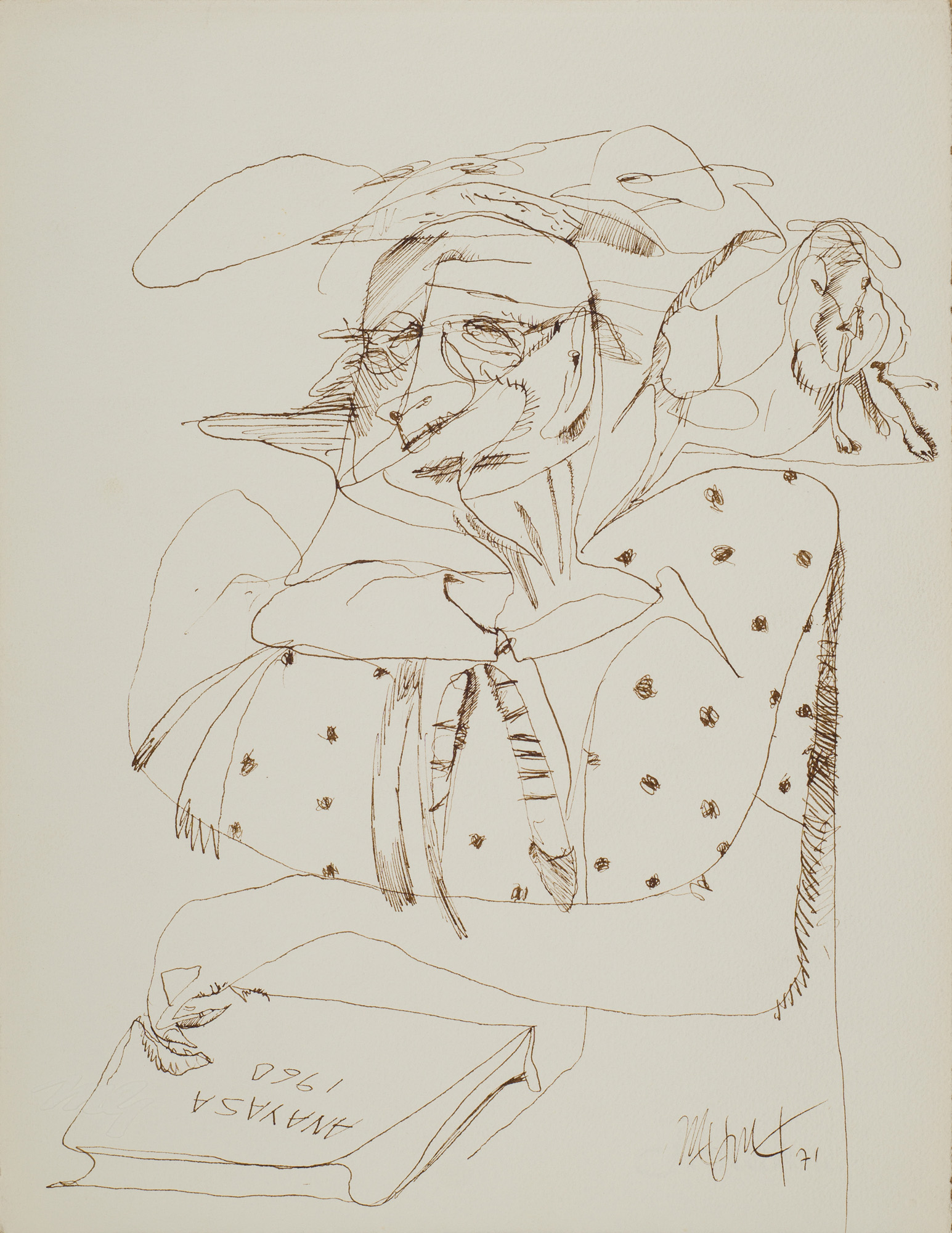 &Paris 1971&, 1971, Kağıt üzerine ekolin, 32,5 x 25 cm