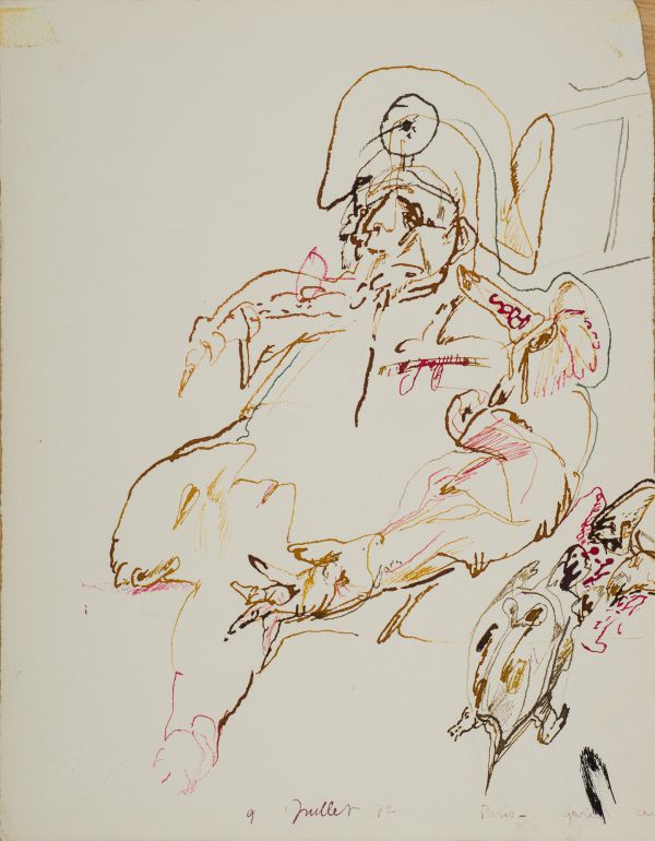 
                  July 9 , Paris 1972, 1972, Ecoline on paper, 32 x 25 cm        