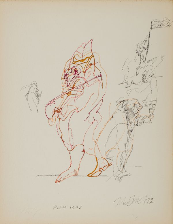 
                  Paris 1972, 1972, Ecoline on paper, 32,5 x 25 cm        