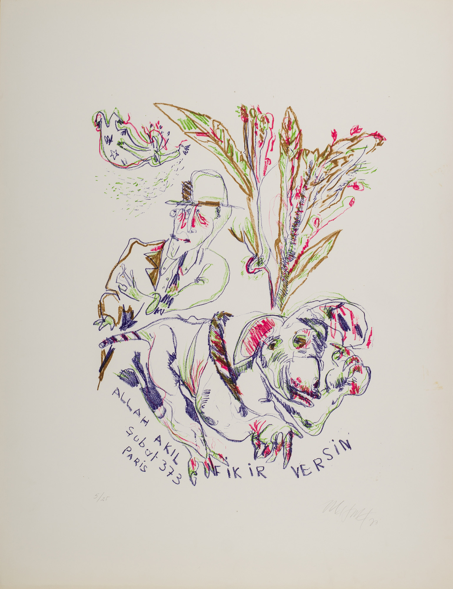 &Allah Akıl Fikir Versin 5/25 , 1973&, 1973, Litografi, 65 x 50 cm