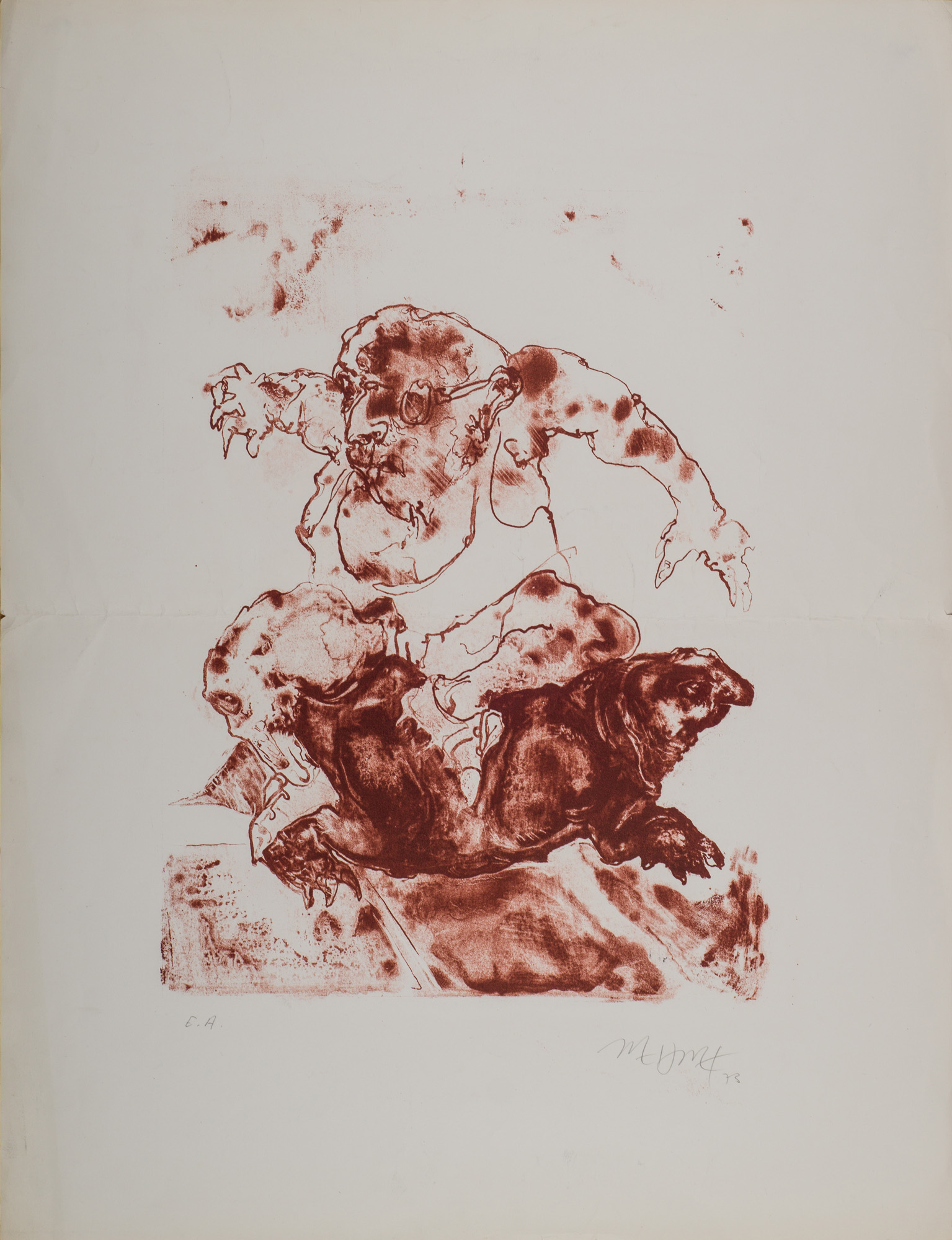 &Untitled E.A , 1973 Paris&, 1973, Litografi, 65 x 50 cm