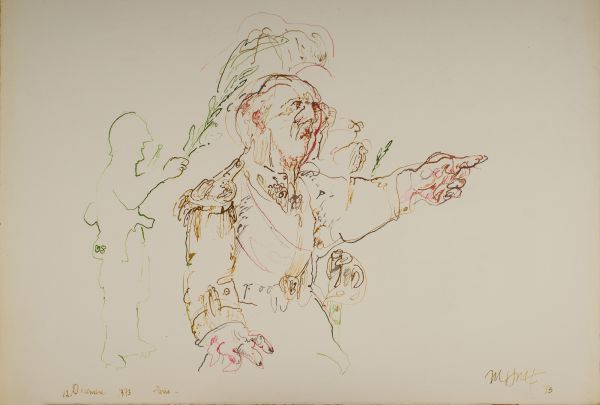
                  December 12 , 1973 Paris, 1973, Ecoline on paper, 56 x 76,3 cm        
