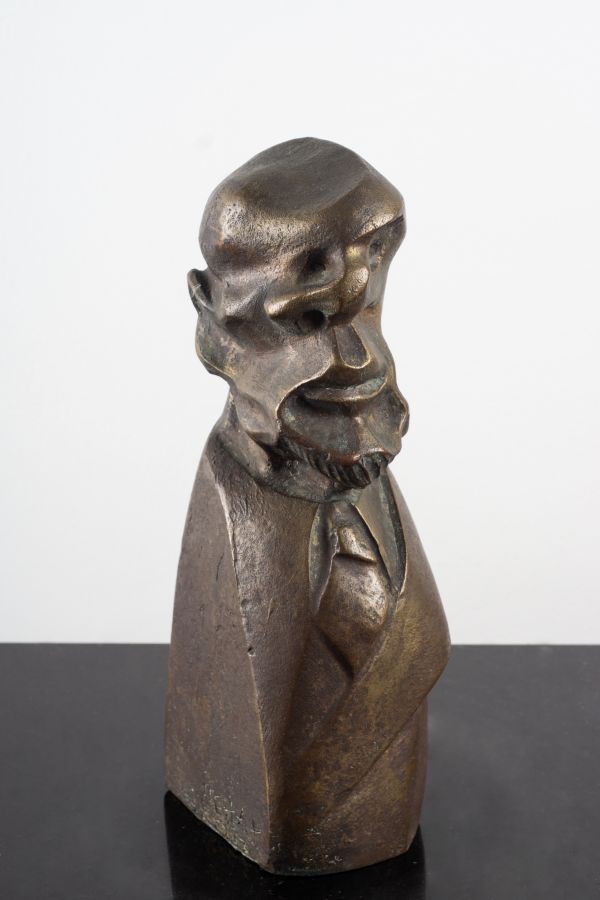 
                  Bureaucrat, 1977, Poured bronze, 29 x 10 cm        