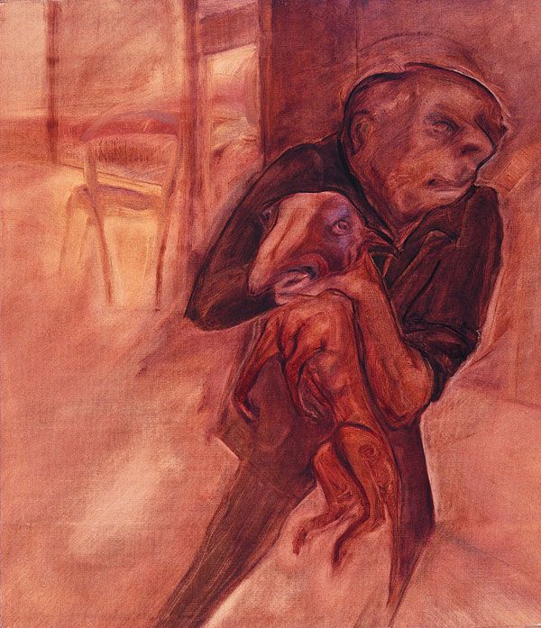 
                  Hate is Born of Love - Dog Love, 1978, Oil on canvas, 70 x 60 cm        