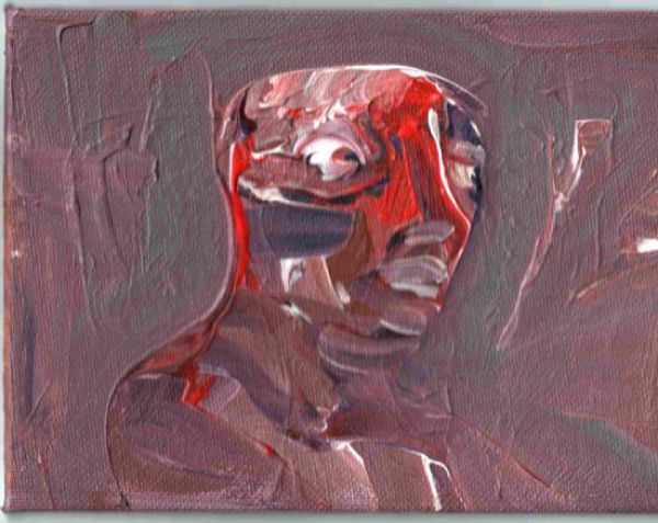 
                  NY, 1982, Acrylic on canvas, 12.5 x 17.5 cm        