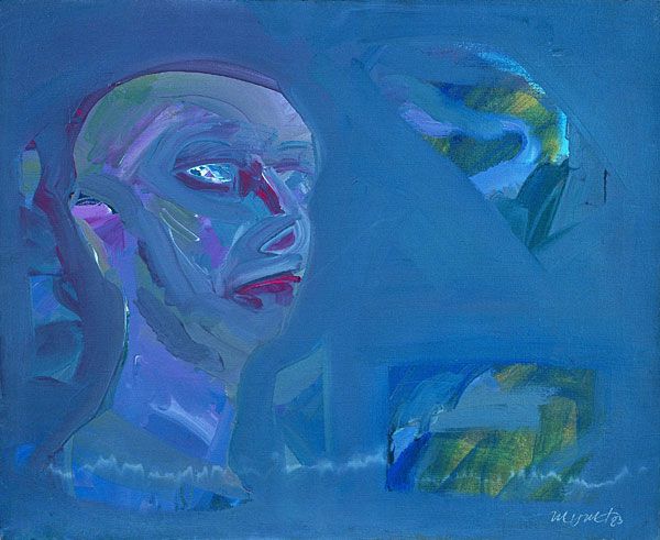 
                  A Portrait of Sabri Berkel, 1983, Mixed media, 60 x 74 cm        