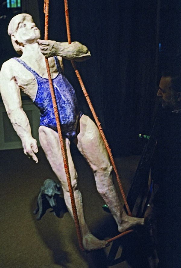 
                  Gasparino, 1984, Papier maché, mixed media, 170 x 80 cm        