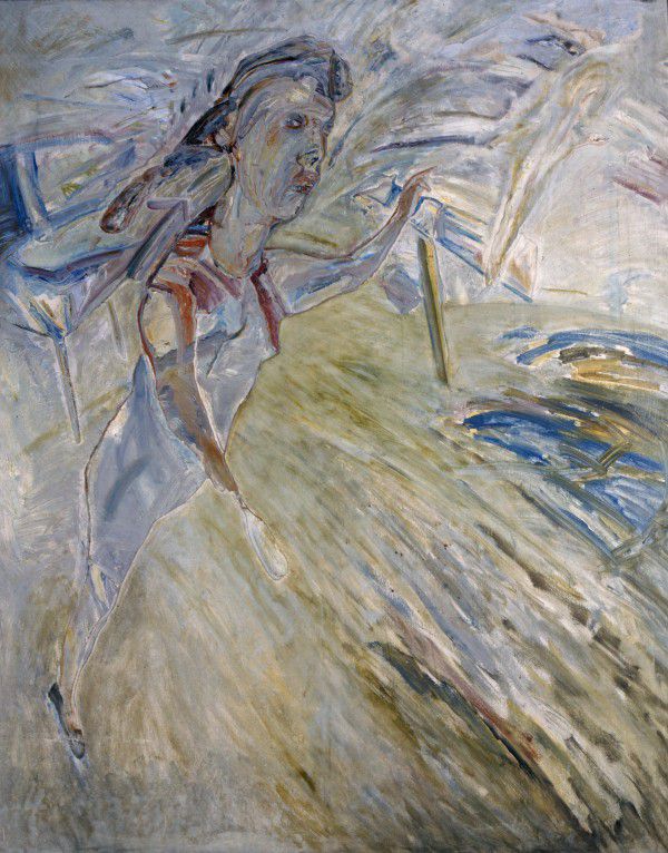 
                  Woman with a Bottle, 1986, Oil on canvas, 162 x 130 cm        