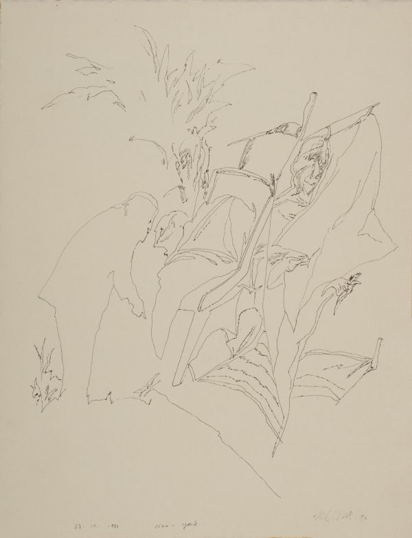 
                  27.10.1986 , New York, 1986, Rotring on paper, 33 x 25,3 cm        
