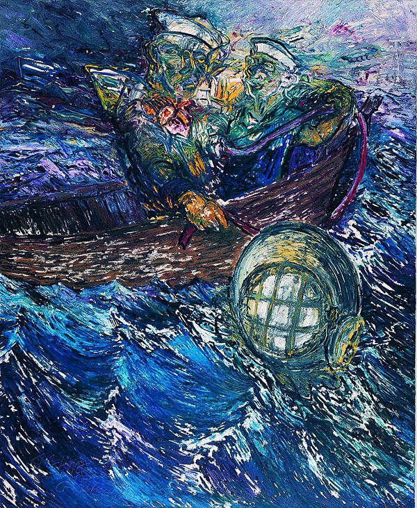 
                  Diver II, 1988, Oil on canvas, 162 x 130 cm        