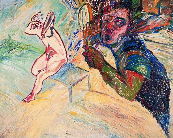 
                  Under Inspection, 1988, Oil on canvas, 130 x 162 cm        