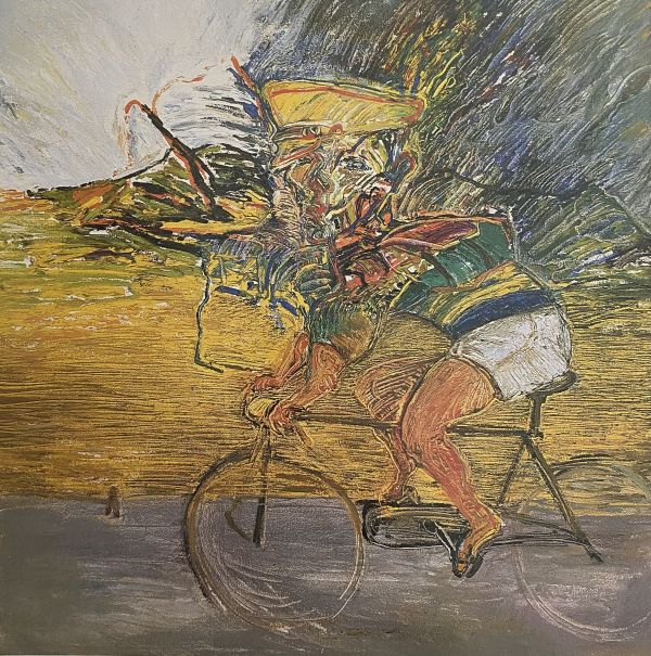 
                  Bicyclist, 1988, Oil on canvas, 90 x 90 cm        