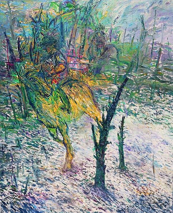 
                  Rider in the Forest, 1989, Oil on canvas, 162 x 130 cm        