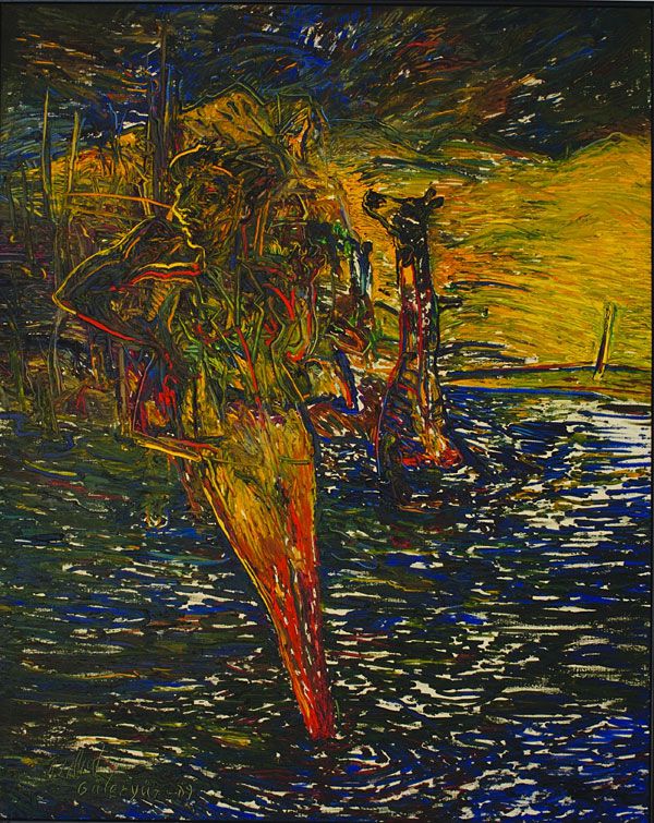 
                  Orhan Veli, 1989, Oil on canvas, 162 x 130 cm        