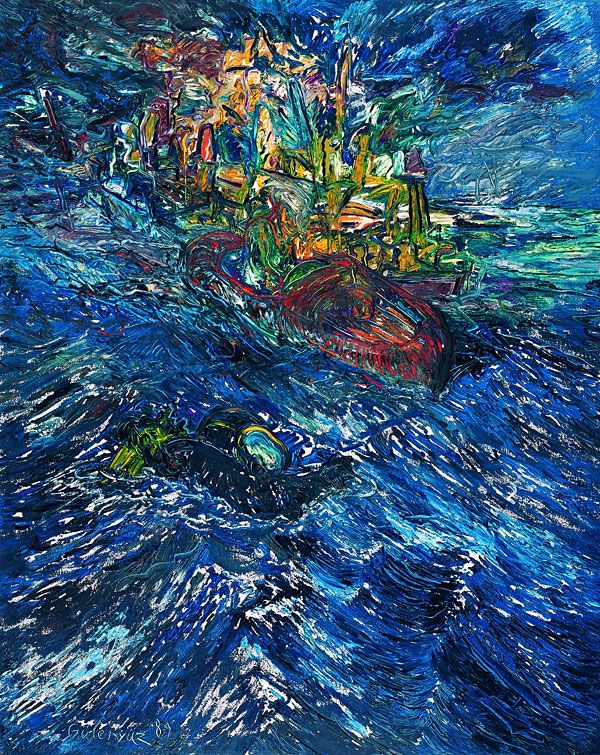 
                  Coast Guard II, 1989, Oil on canvas, 162 x 130 cm        