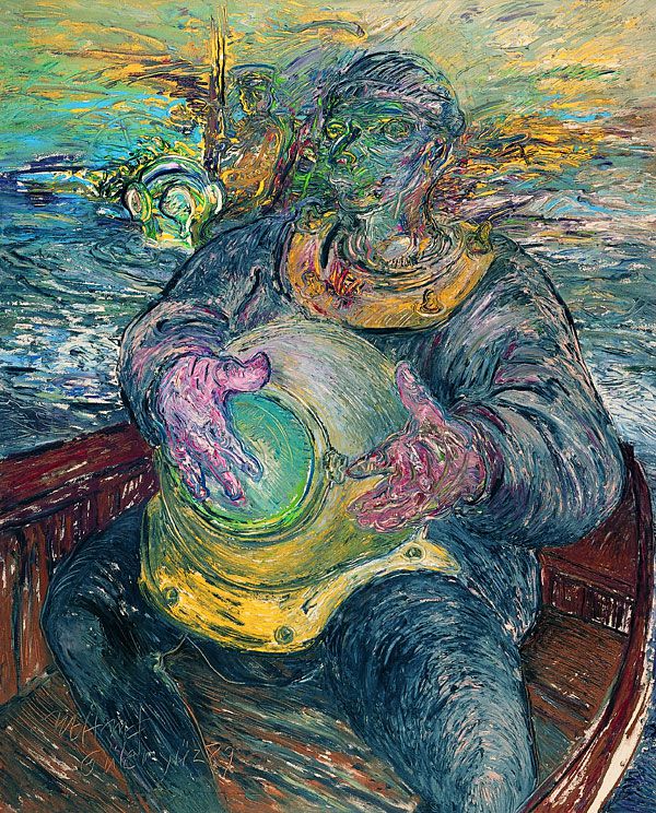 
                  Scuba Diver I, 1989, Oil on canvas, 162 x 130 cm        