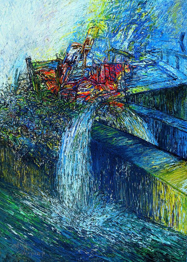 
                  The Fall, 1990, Oil on canvas, 240 x 180 cm        