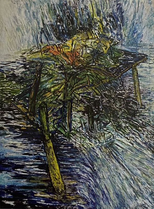 
                  The Rise, 1990, Oil on canvas, 240 x 180 cm        