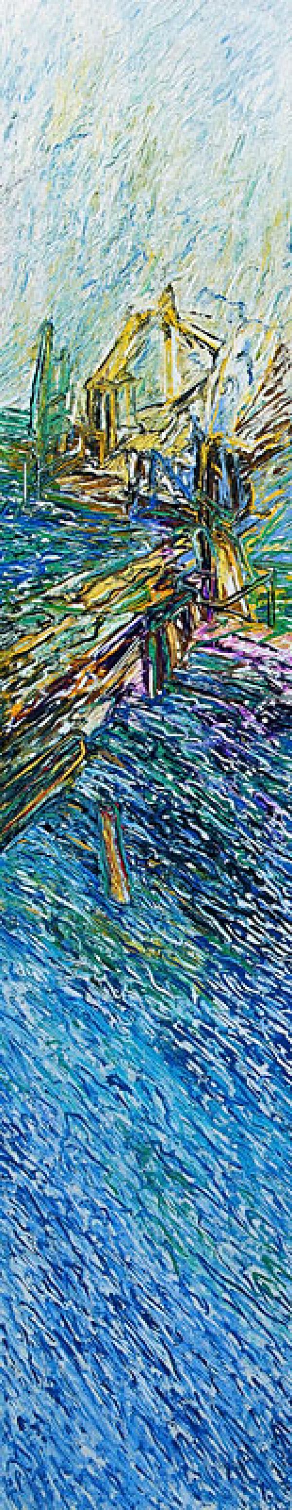 
                  The Counter Wind Series - XI, 1991, Oil on canvas, 350 x 70 cm        